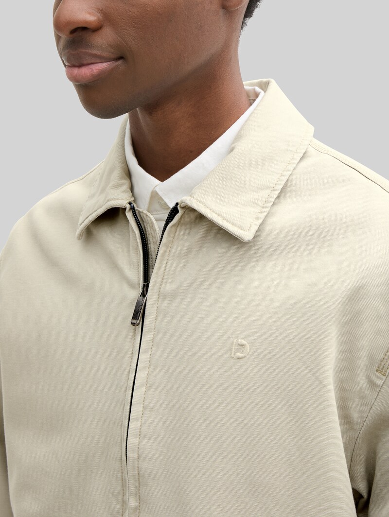 Tom Tailor Relaxed Fit Jacke aus Baumwolle - Beige Abbey Stone