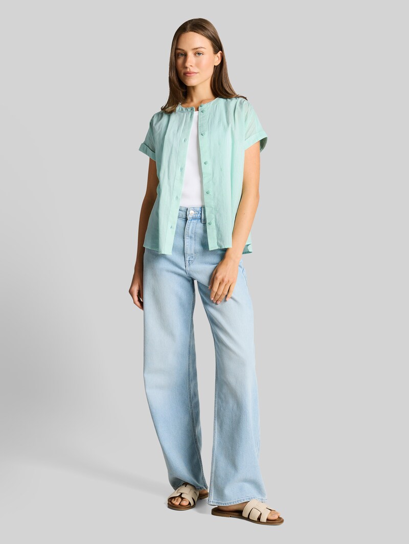 Tom Tailor Loose Fit Bluse - Blue Haze