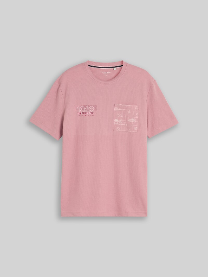 Tom Tailor T-Shirt mit Waffelstruktur - Dusty Rose
