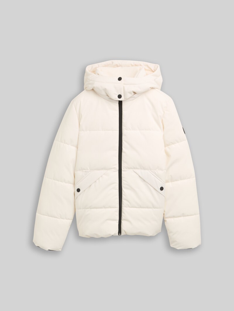 Tom Tailor Puffer-Jacke mit abnehmbarer Kapuze - Soft Neutral Beige