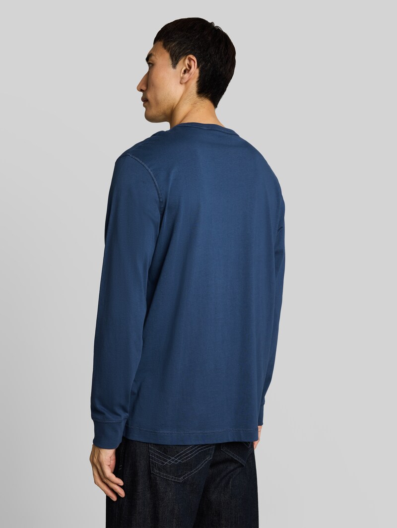 Tom Tailor Basic Langarmshirt aus Baumwolle - Dark Duck Blue