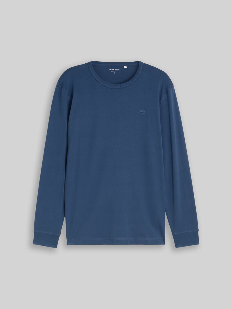 Tom Tailor Basic Langarmshirt aus Baumwolle - Dark Duck Blue