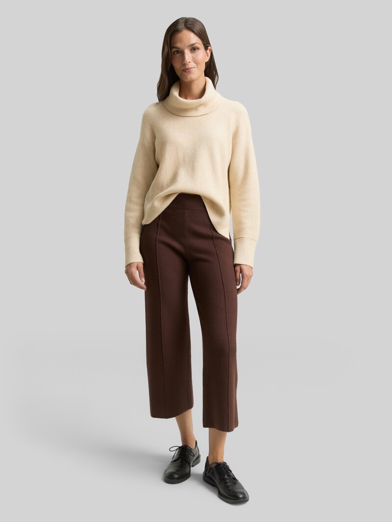 Tom Tailor Oversize Rollkragenpullover - Sand Stone Beige Melange