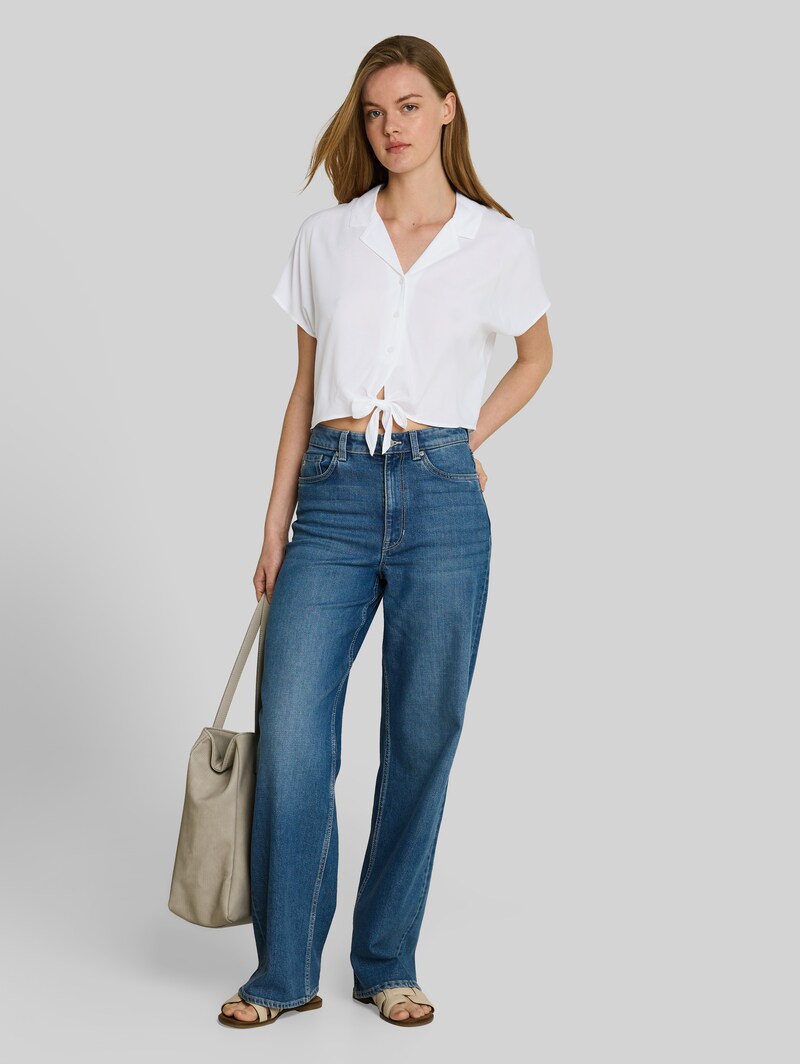 Tom Tailor Resort Hemdbluse mit Knotendetail - White