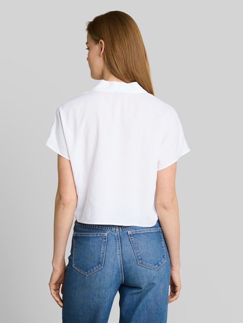 Tom Tailor Resort Hemdbluse mit Knotendetail - White