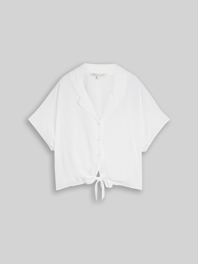 Tom Tailor Resort Hemdbluse mit Knotendetail - White