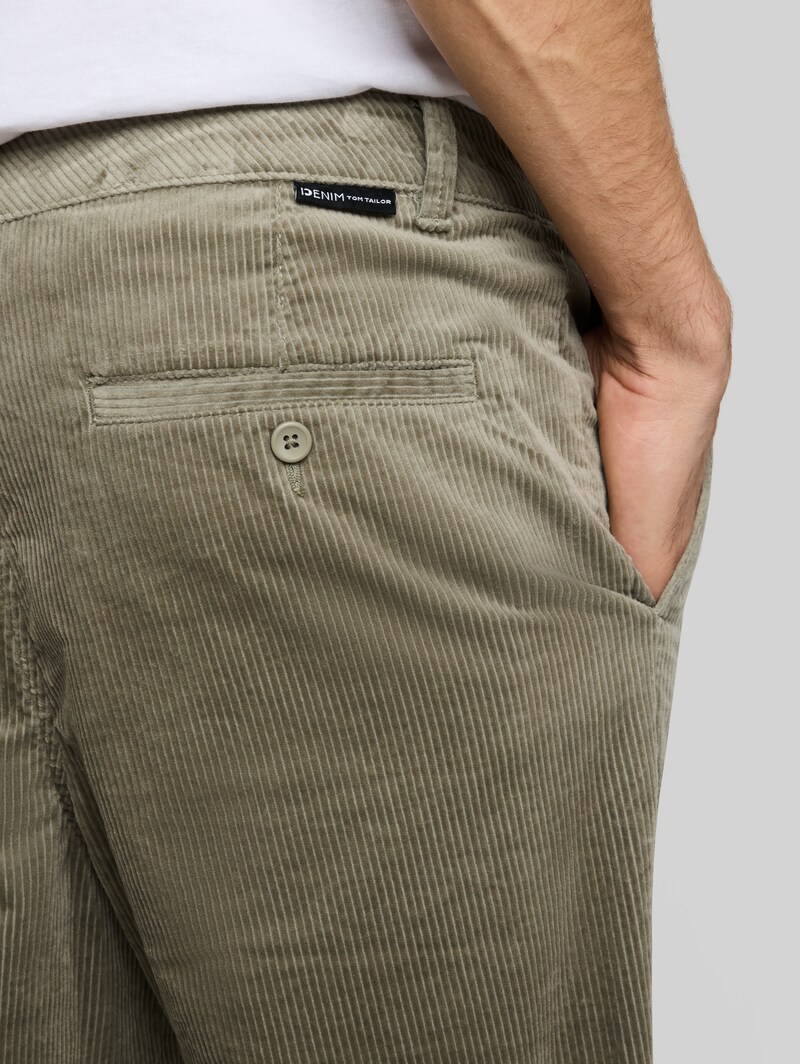 Tom Tailor Relaxed Fit Cordhose - Dark Sage Green