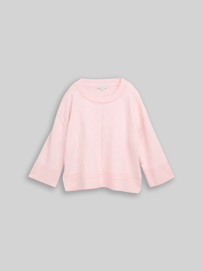 Tom Tailor Loose Fit Cosy Strickpullover - Light Pastel Pink Melange
