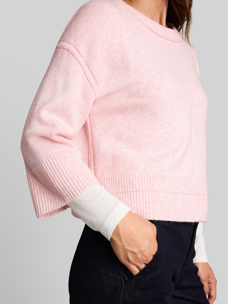 Tom Tailor Loose Fit Cosy Strickpullover - Light Pastel Pink Melange