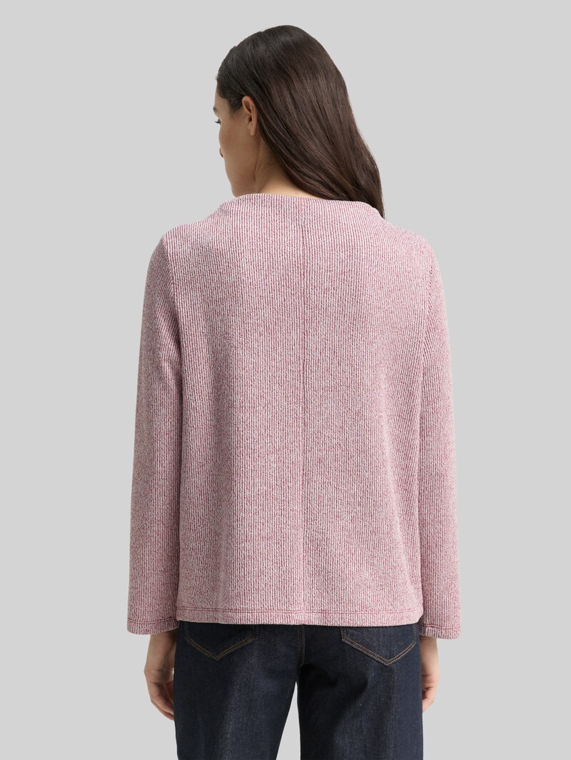 Tom Tailor Sweatshirt mit Stehkragen - Rumba Red Melange