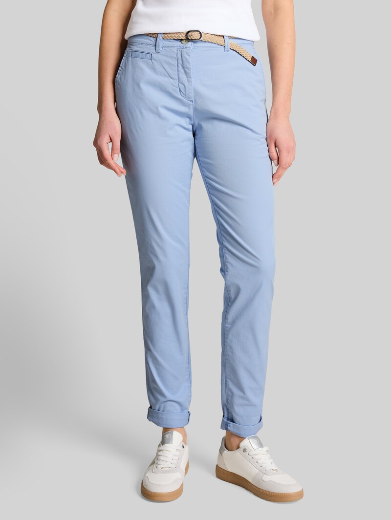 Tom Tailor Slim Chino Hose mit Gürtel - Kentucky Blue