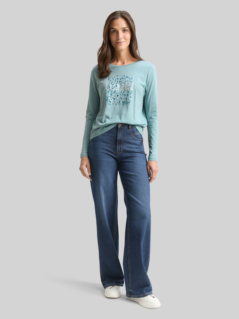 Tom Tailor Langarmshirt mit Print - White Moss