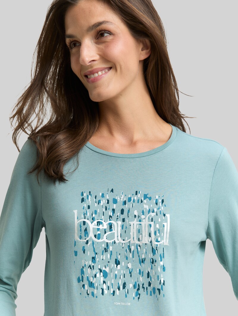 Tom Tailor Langarmshirt mit Print - White Moss