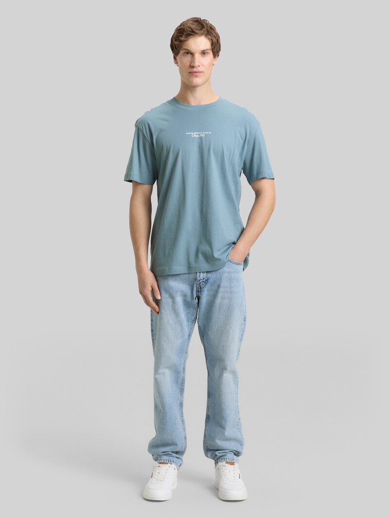 Tom Tailor Relaxed Fit T-Shirt mit Rückenprint - Citadel Blue