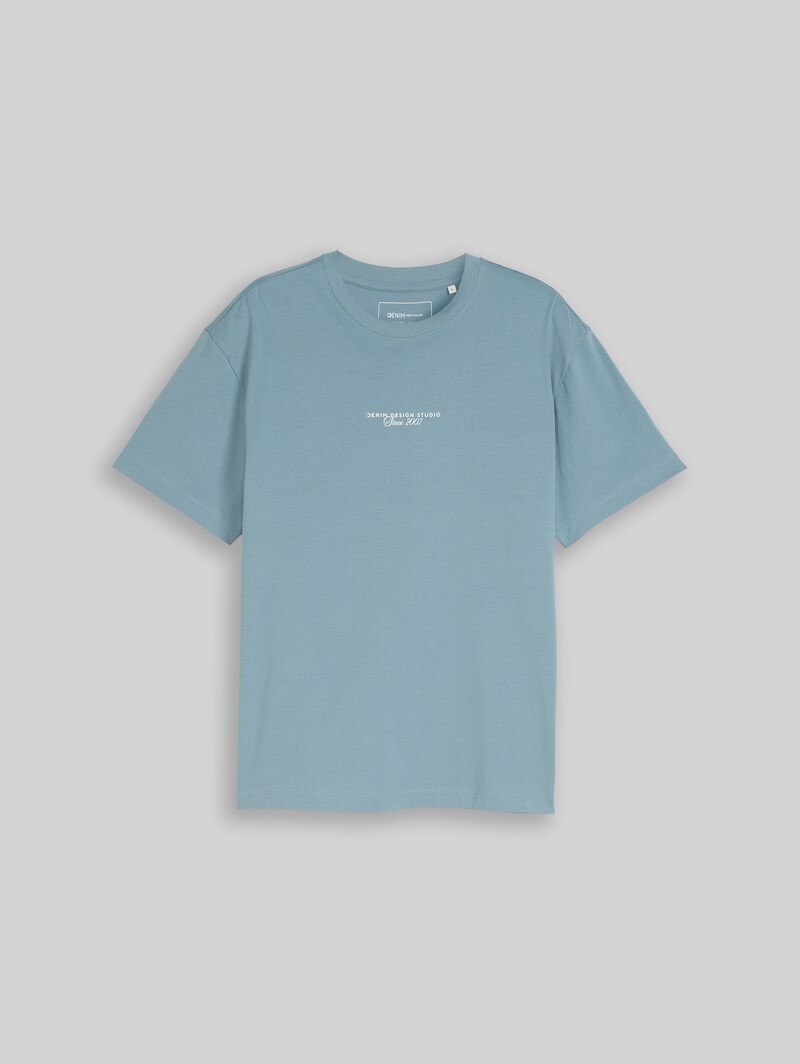 Tom Tailor Relaxed Fit T-Shirt mit Rückenprint - Citadel Blue