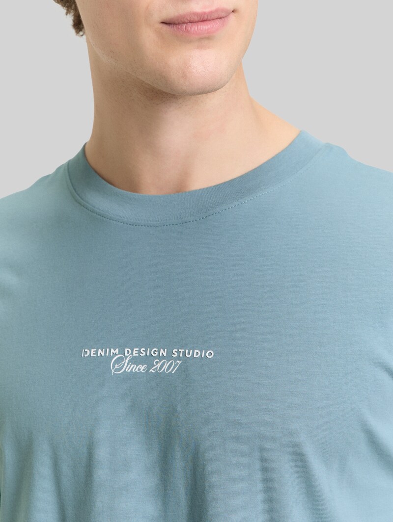 Tom Tailor Relaxed Fit T-Shirt mit Rückenprint - Citadel Blue