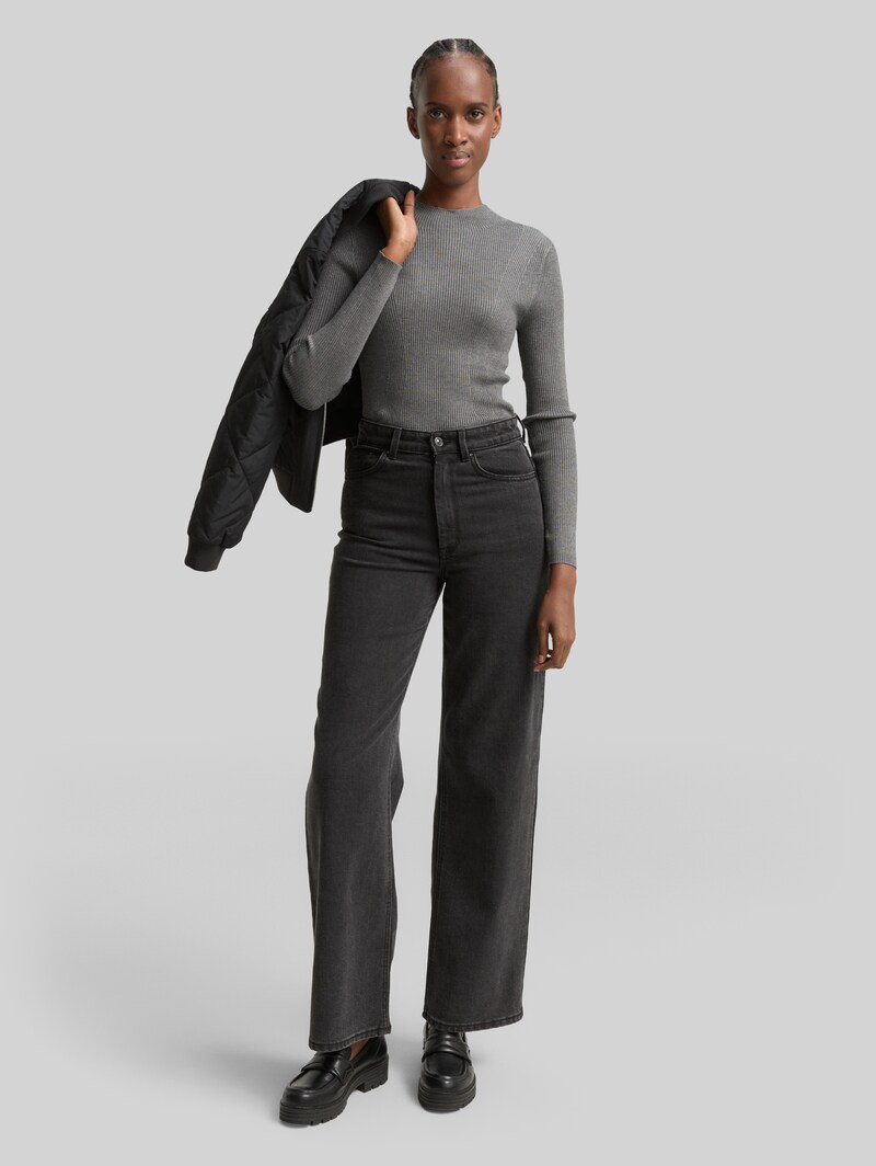 Tom Tailor Tight Fit Strickpullover - Stormy Gray Melange