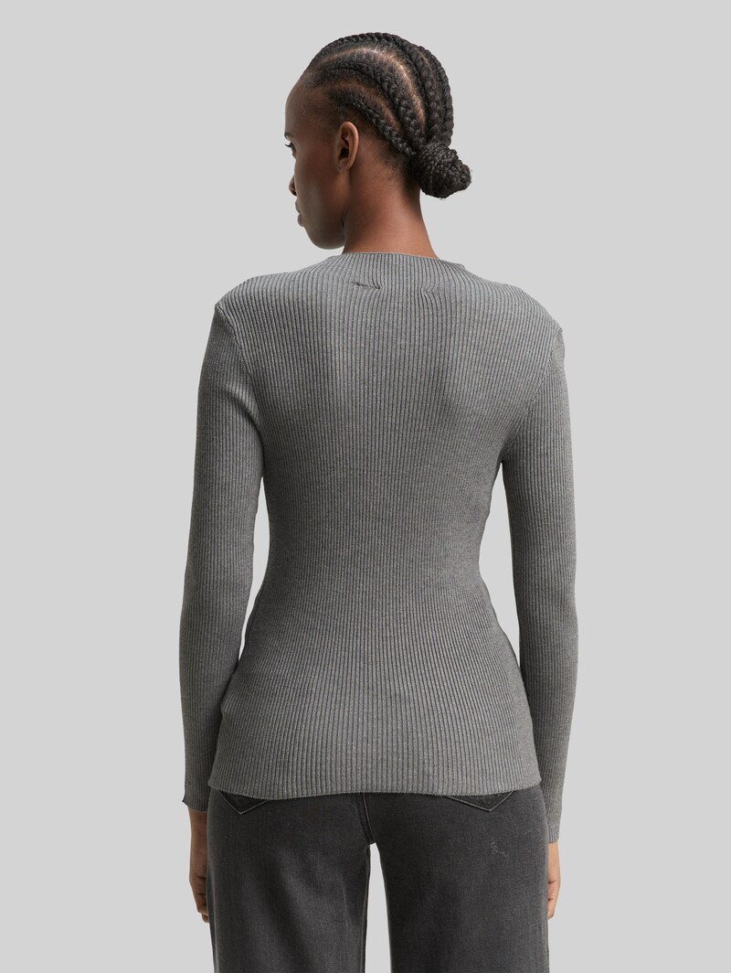 Tom Tailor Tight Fit Strickpullover - Stormy Gray Melange
