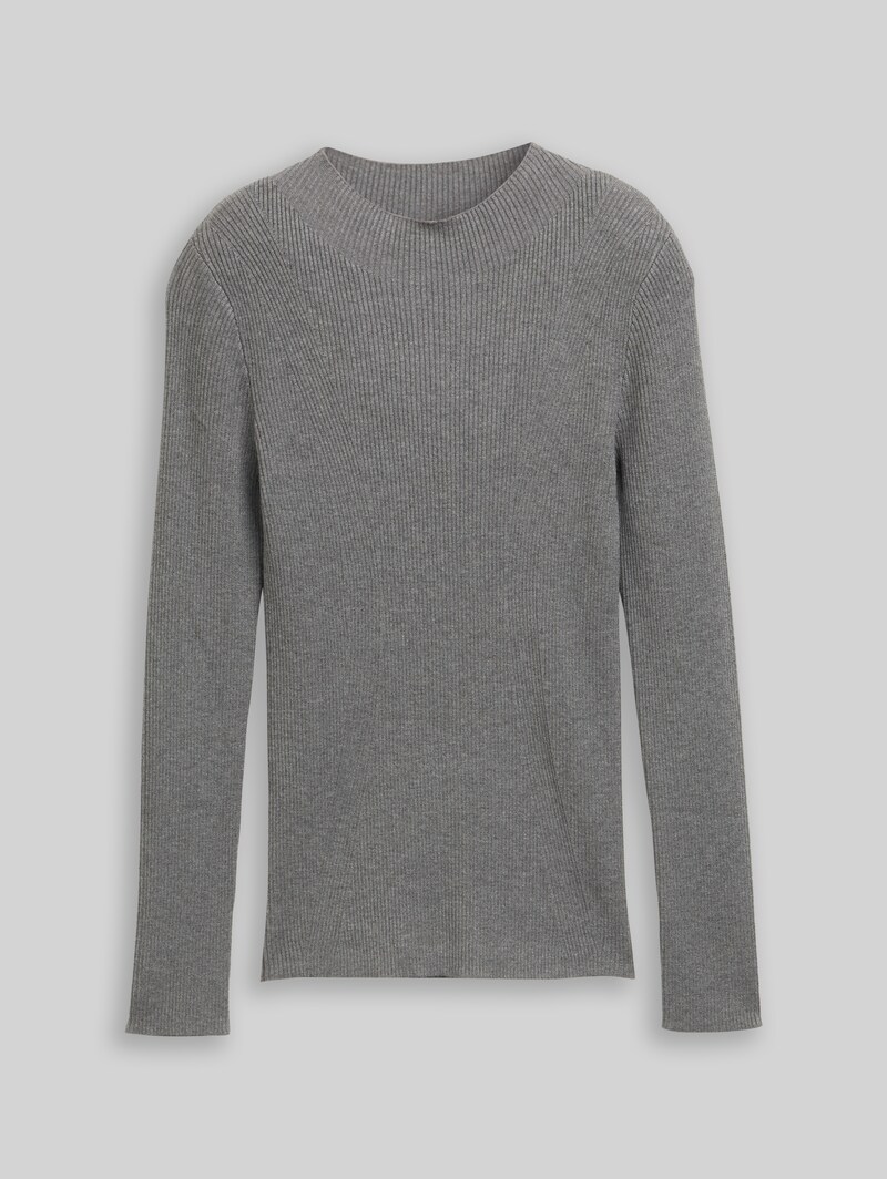 Tom Tailor Tight Fit Strickpullover - Stormy Gray Melange