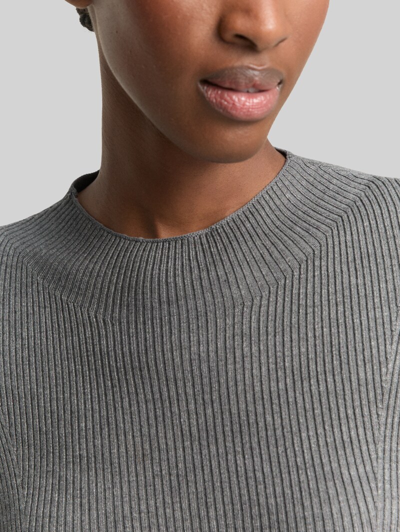 Tom Tailor Tight Fit Strickpullover - Stormy Gray Melange