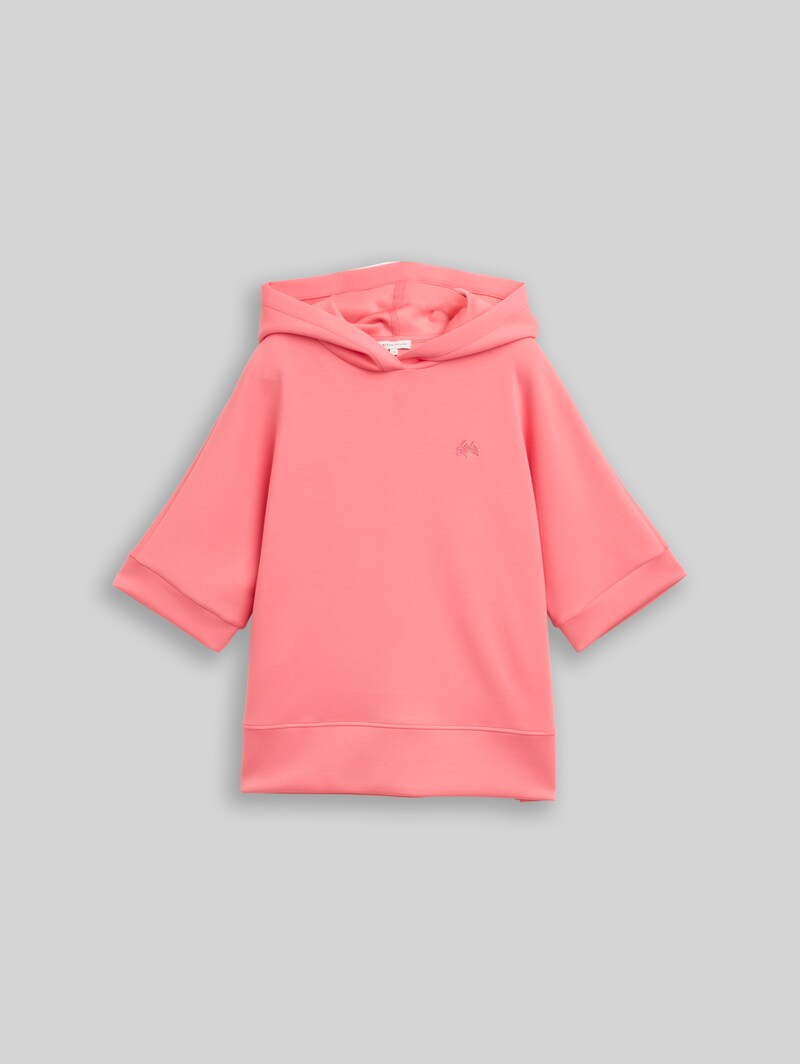 Tom Tailor Hoodie Sweatshirt aus Scuba - Soft Coral Pink