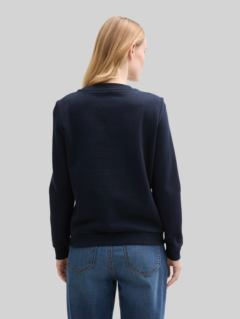 Tom Tailor Loose Fit Sweatshirt mit Print - Sky Captain Blue