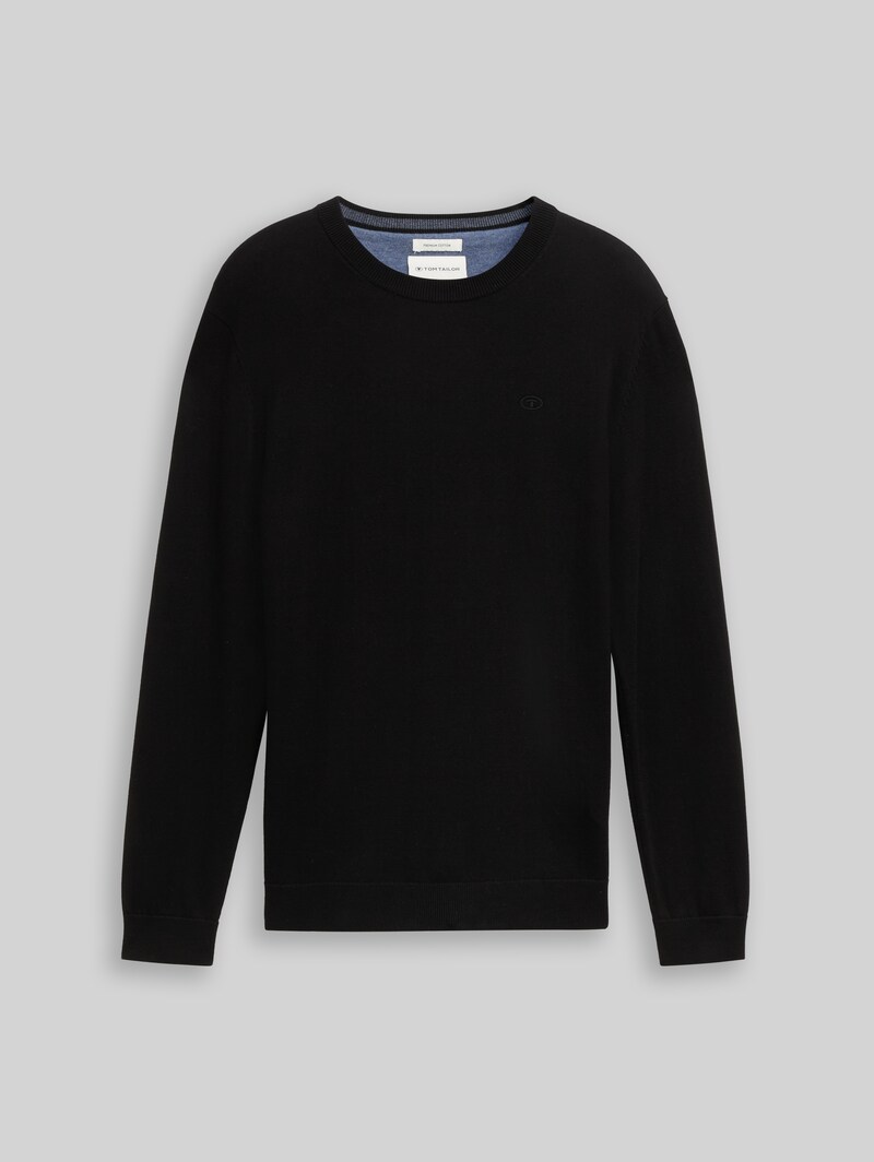 Tom Tailor Strickpullover aus Baumwolle - Black