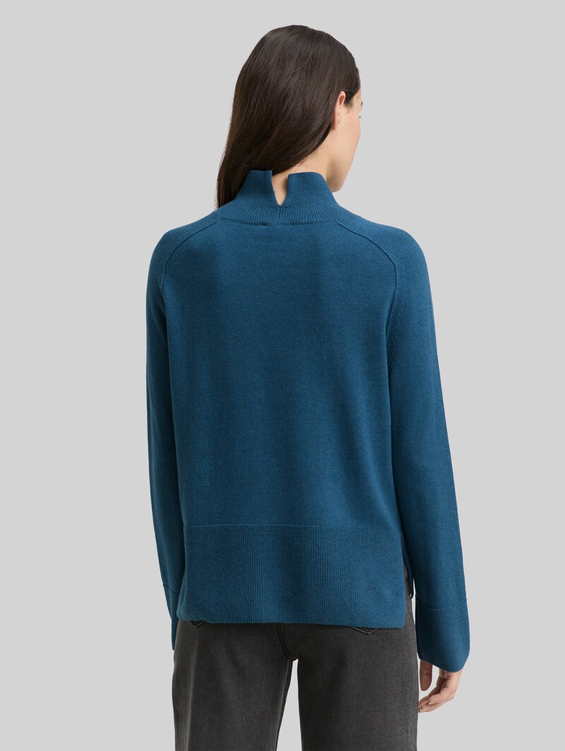 Tom Tailor Strickpullover mit Kaschmir-Anteil - Dark Petrol Melange
