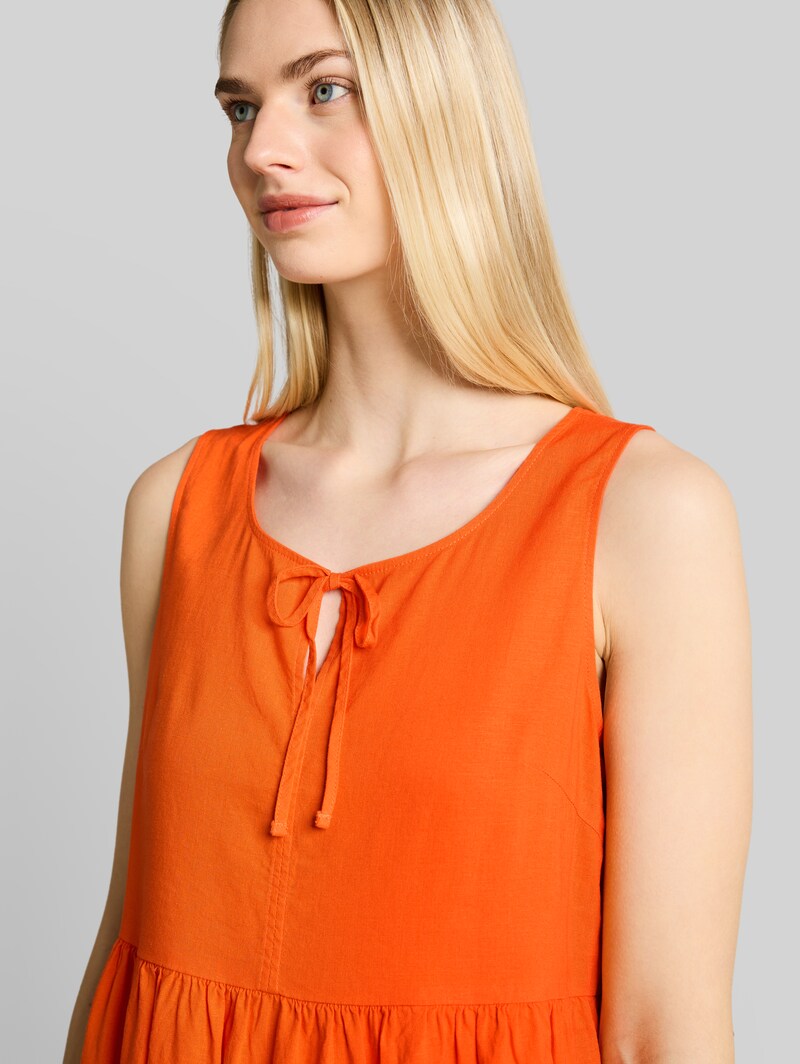 Tom Tailor Blusentop mit Leinenanteil - Fiery Orange