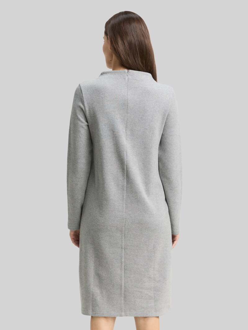 Tom Tailor Cosy Kleid mit Stehkragen - Medium Silver Grey Melange