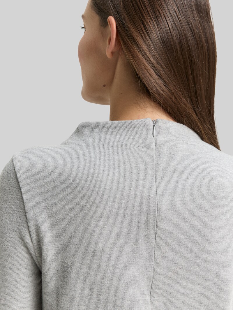 Tom Tailor Cosy Kleid mit Stehkragen - Medium Silver Grey Melange