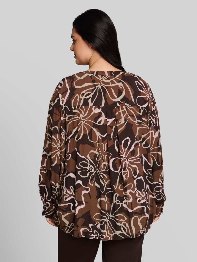 Tom Tailor Plus Size - Bluse aus Viskose - Brown Big Flower Design