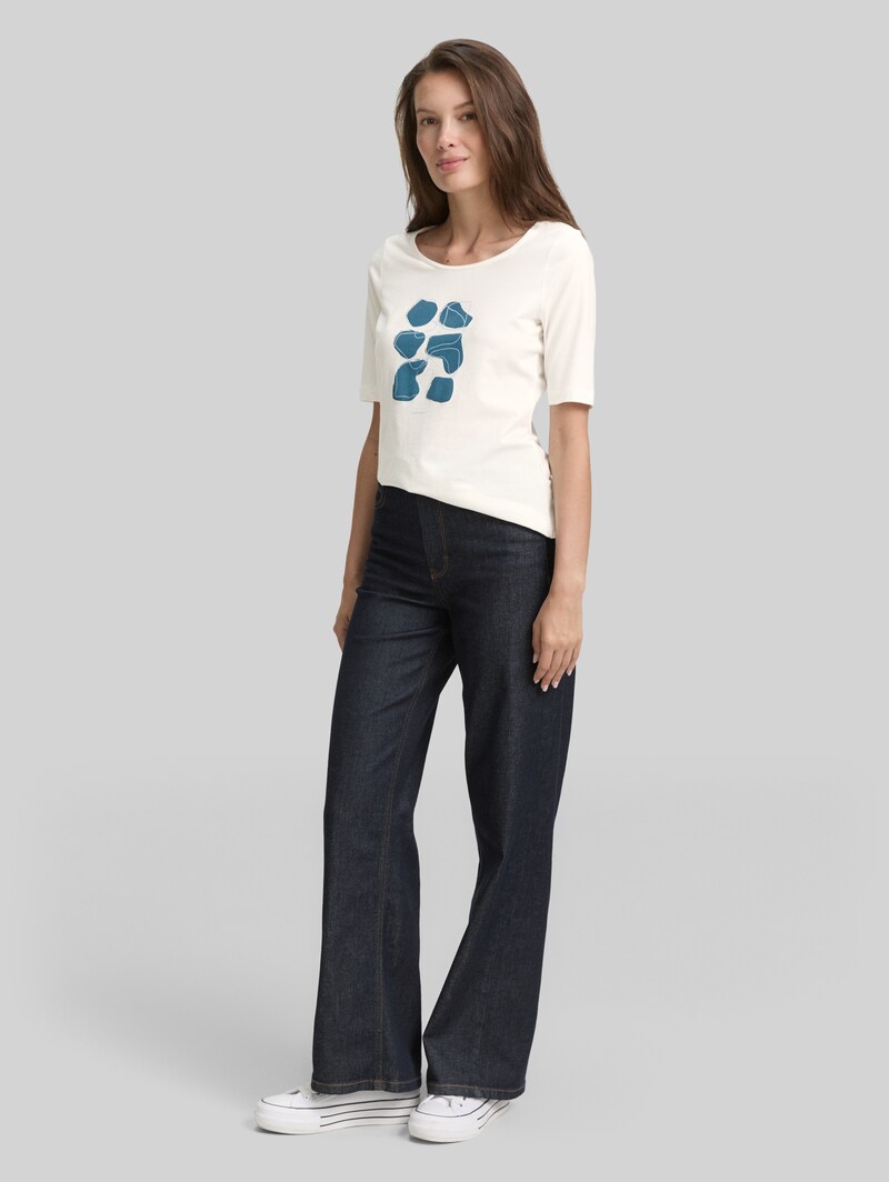 Tom Tailor T-Shirt mit Print - Soft Clear White