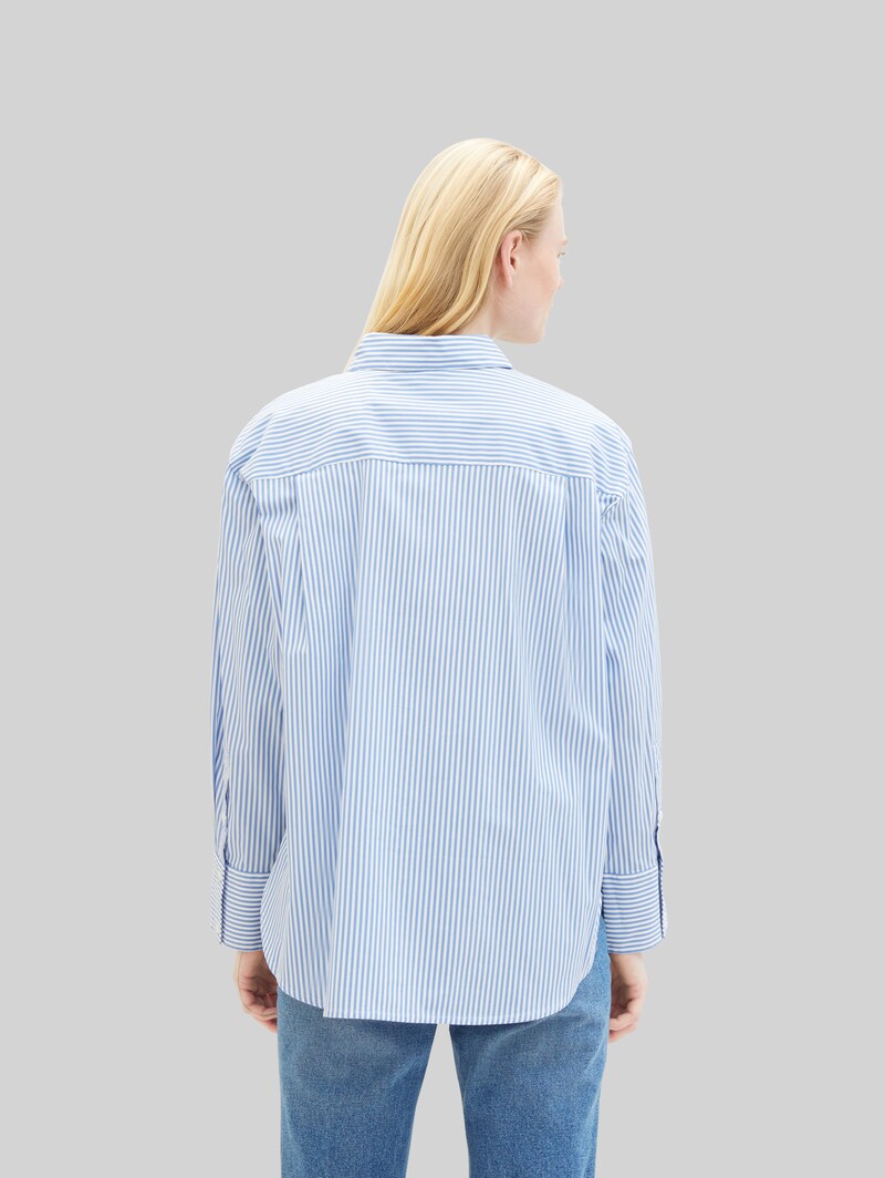 Tom Tailor Loose Fit Hemd mit Streifen - Blue White Strripe