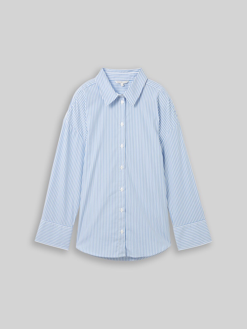 Tom Tailor Loose Fit Hemd mit Streifen - Blue White Strripe