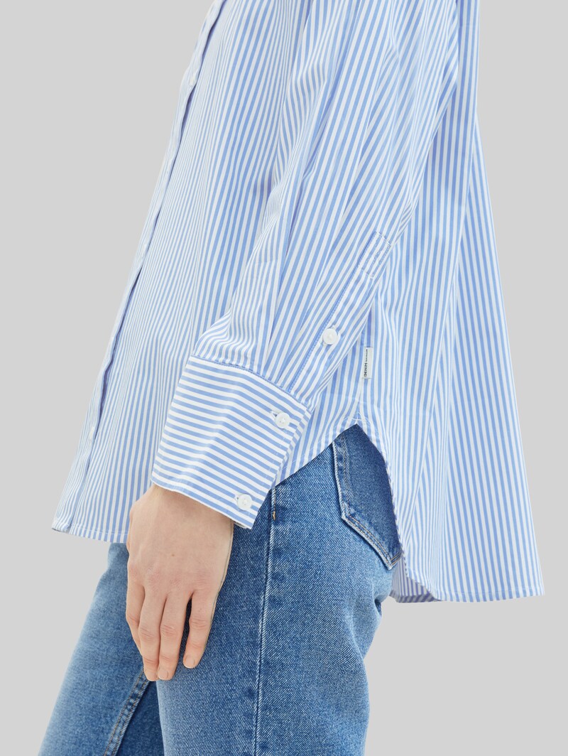 Tom Tailor Loose Fit Hemd mit Streifen - Blue White Strripe