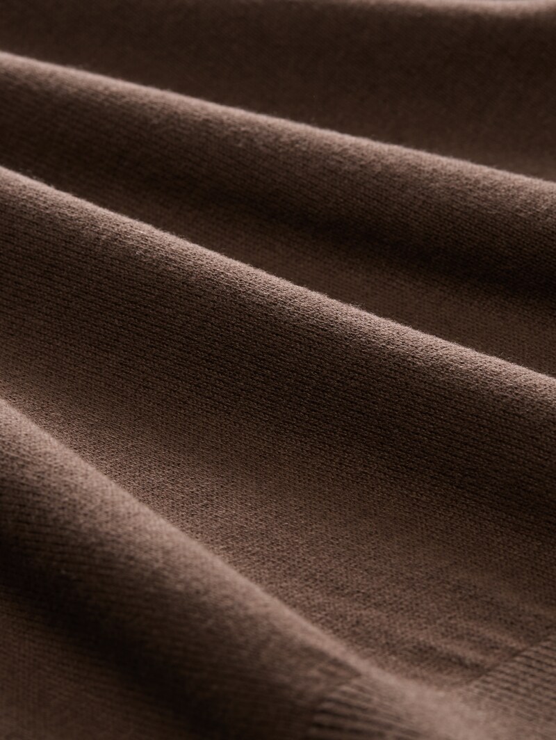 Tom Tailor Strickpullover mit Polokragen - Cool Dark Brown