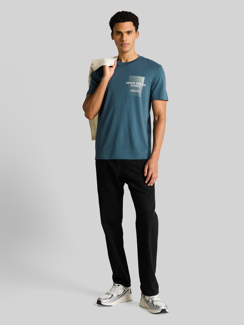 Tom Tailor T-Shirt mit Print - Tide Petrol