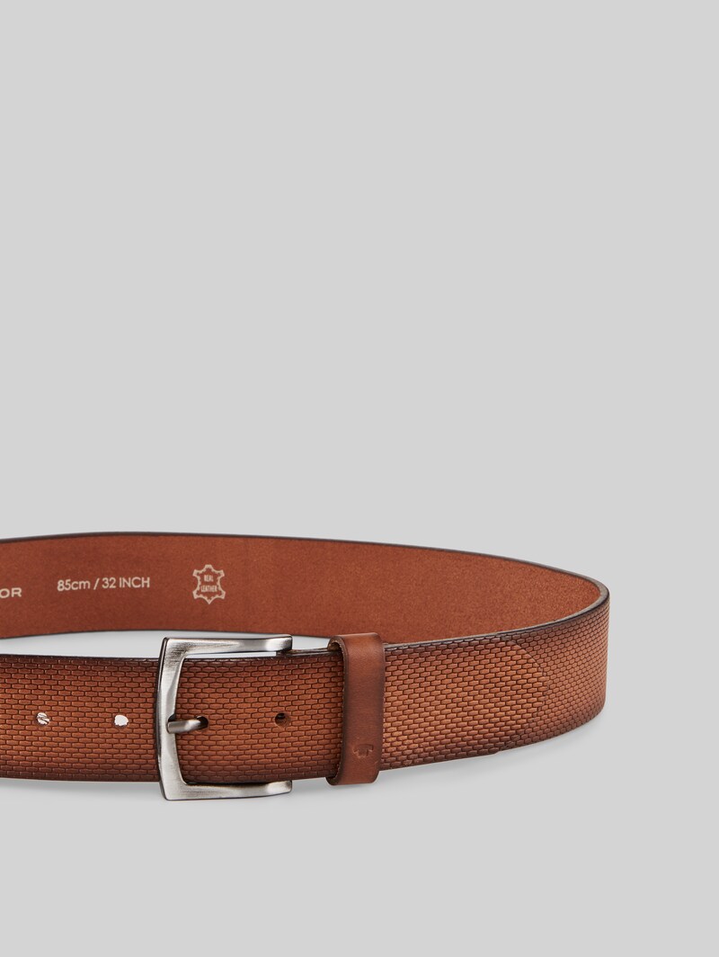 Tom Tailor TTWILL Ledergürtel mit eckiger Dornschließe - Light Brown Uni