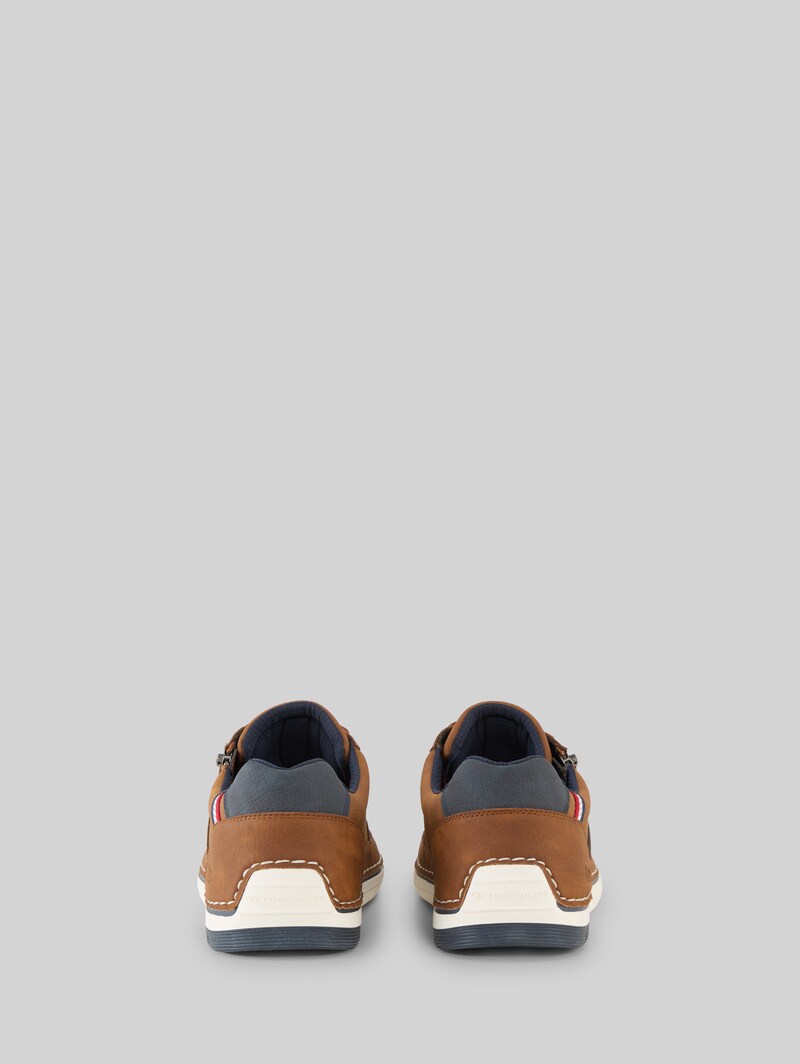 Tom Tailor Sneaker aus strukturiertem Lederimitat - Cognac Tom Tailor Sneaker aus strukturiertem Lederimitat - Cognac