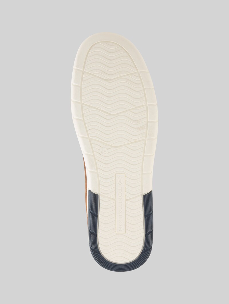 Tom Tailor Sneaker aus strukturiertem Lederimitat - Cognac