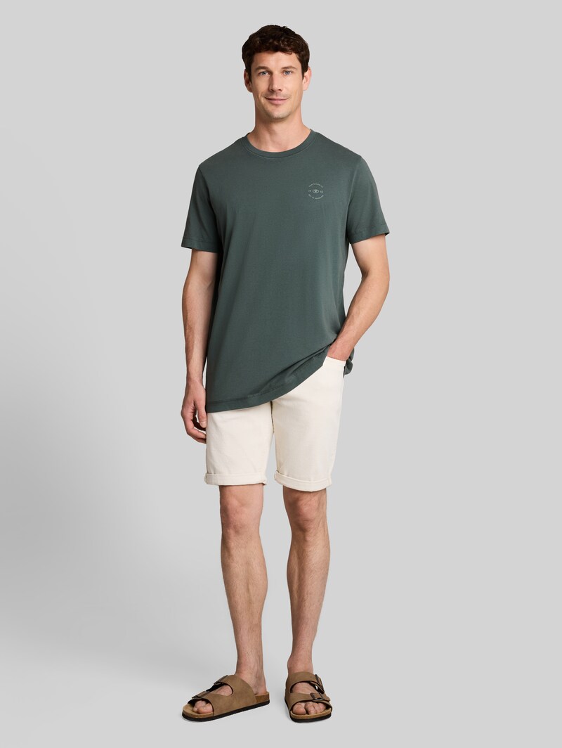 Tom Tailor T-Shirt mit Logo-Print - Darkest Olive