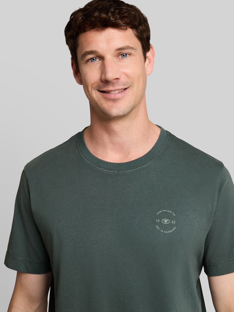 Tom Tailor T-Shirt mit Logo-Print - Darkest Olive