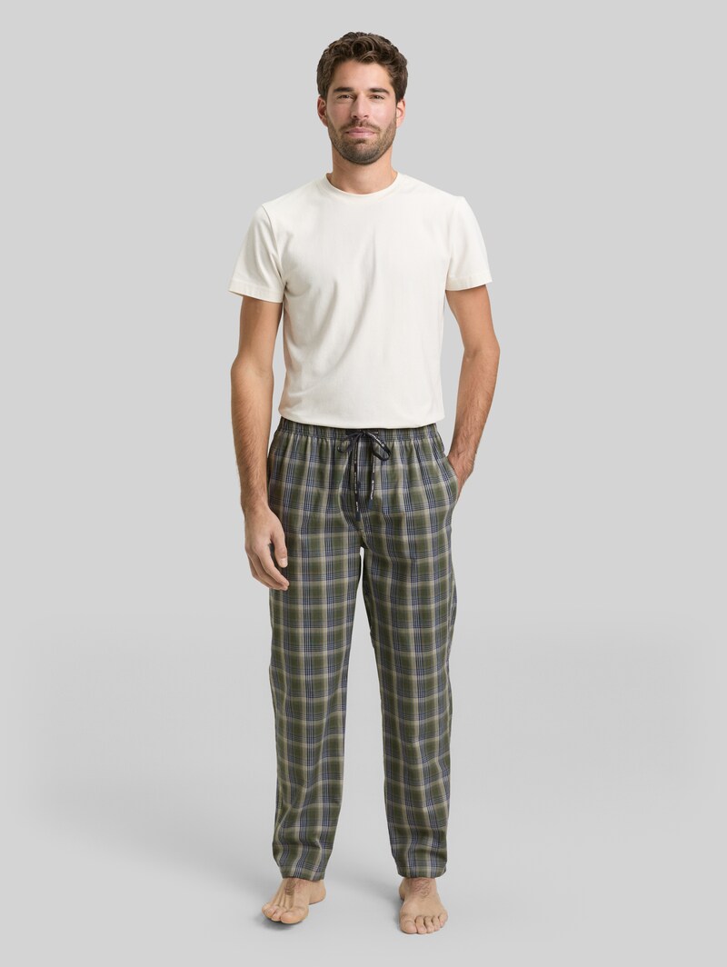 Tom Tailor Pyjama-Hose aus Baumwolle - Green-dark-check
