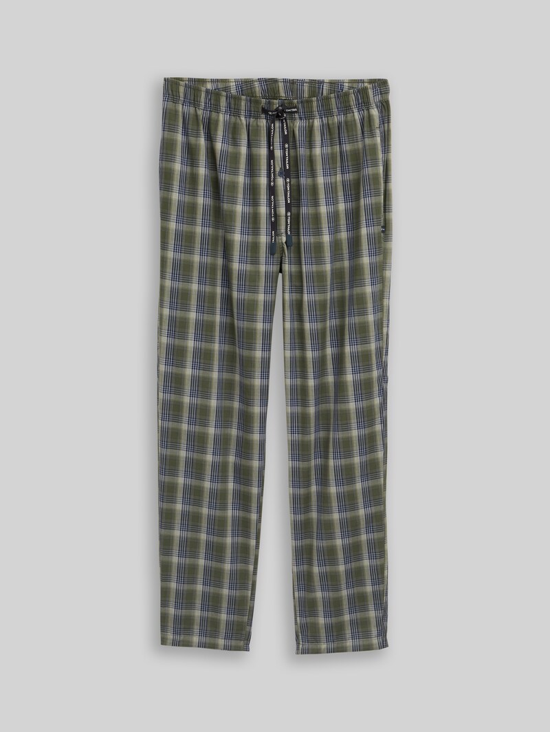 Tom Tailor Pyjama-Hose aus Baumwolle - Green-dark-check