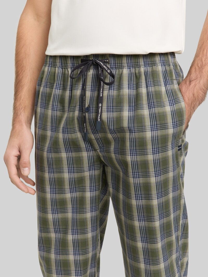 Tom Tailor Pyjama-Hose aus Baumwolle - Green-dark-check