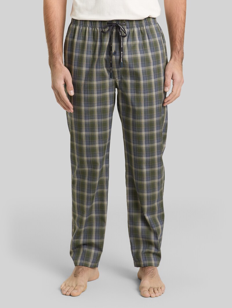 Tom Tailor Pyjama-Hose aus Baumwolle - Green-dark-check