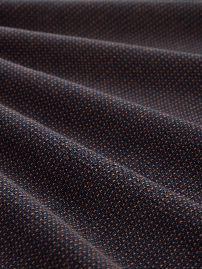 Tom Tailor Strickpullover aus Baumwolle - Navy Mid Brown Dot Stripe