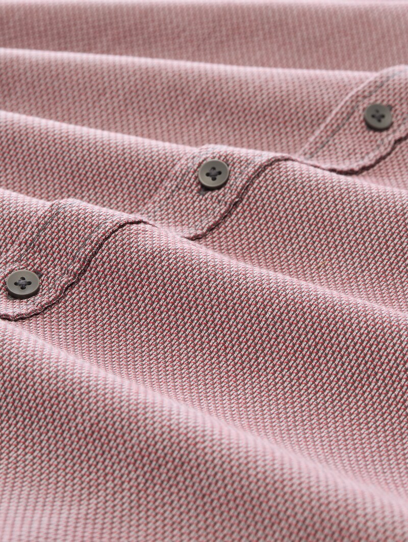 Tom Tailor Regular Fit Hemd aus strukturiertem Baumwollstoff - Tarmac Grey Structure