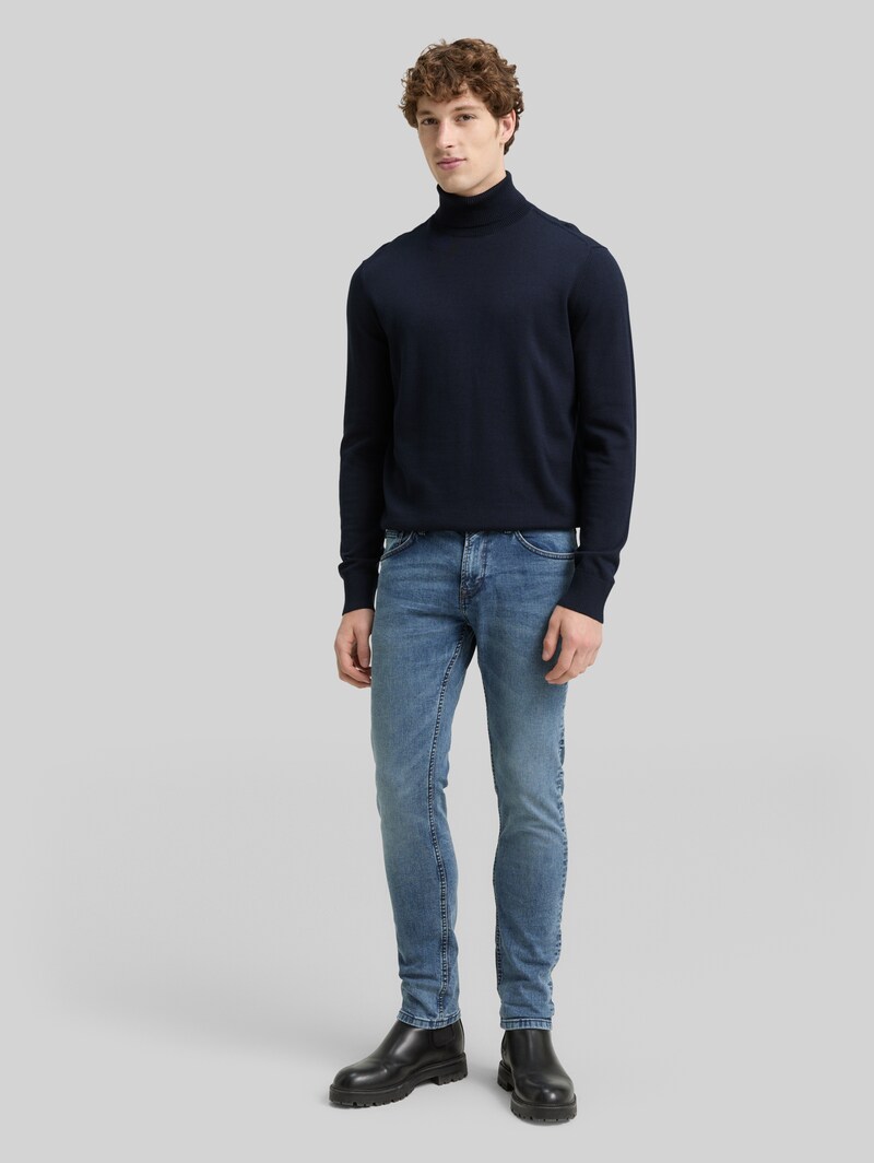 Tom Tailor Rollkragenpullover aus Baumwolle - Sky Captain Blue